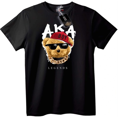 NOONEBRAND Тениска с Легендарна Мечка AKA BOY - 4XL, White