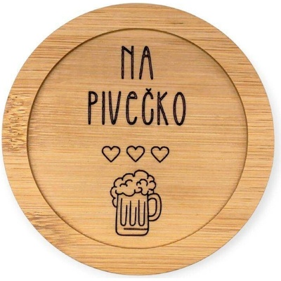 Dekorace z Řečice Bambusový podtácek 105mm."Na pivečko"