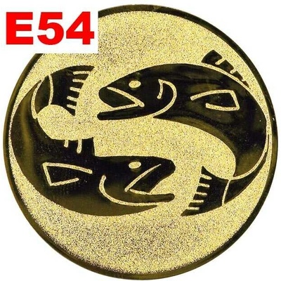 Emblém E54 RYBY umístění na sportovní pohár nebo medaili 25 mm