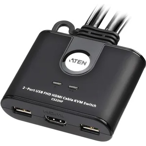 ATEN kvm превключвател usb fhd hdmi, 2-портов cs22hf cs22hf-at (cs22hf-at)
