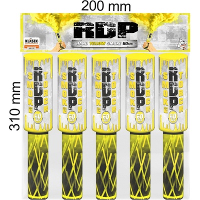 Žlutá dýmová pochodeň s trhací pojistkou 5 ks