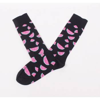 Мъжки чорапи в черен цвят с парчета диня