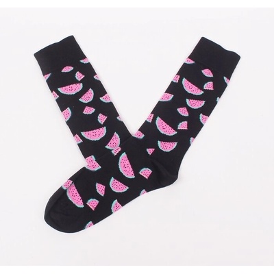 Мъжки чорапи в черен цвят с парчета диня