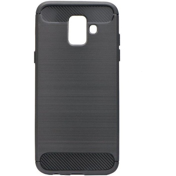 Forcell Противоударен Силиконов Калъф за Samsung J6 2018, Forcell Carbon Case, Черен (5901737899576)