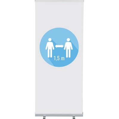 Jansen Display Set Roll-baneru Budget s vytištěným motivem vzdálenost 1,5 metru, bílý, 870 x 2080 mm