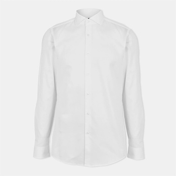 HUGO BOSS Риза с дълъг ръкав Boss Men's H Hank Spread Long Sleeve Oxford Shirt - White