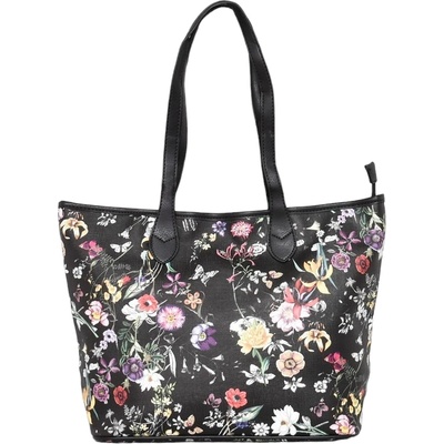 Черна дамска чанта с цветя - Florida