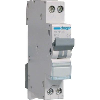 Hager MLN516 16A 1P+N C 6 kA