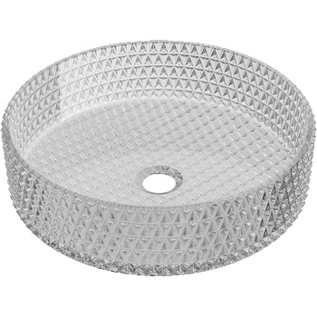 Mexen Aura стъклена мивка за монтаж върху плот 39 x 39 см, сива - 24013966 (24013966)