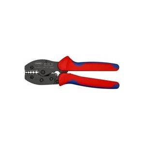 KNIPEX Клещи за кримпване на кабелни накрайници 1.5-10мм2 DIN неизолирани, закалени, синьо-червена ръкохватка 220мм, с пружина, (K975230)