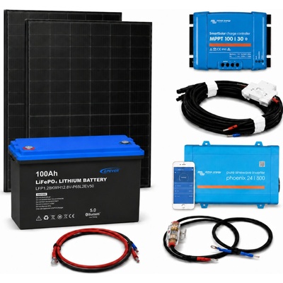 Ecoprodukt solární ostrovní systém VICTRON 24V/230V 800VA 940Wp 30A 100Ah 747808