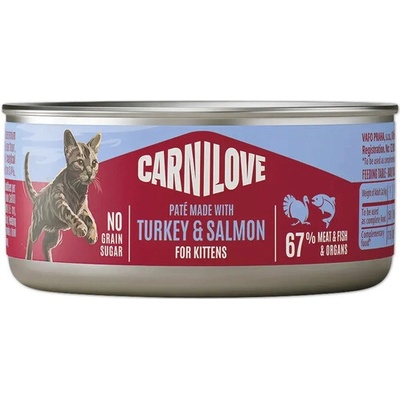 Carnilove Cat Can Turkey & Salmon Kitten morka+losos pre mačiatka 100 g