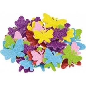 Brewista Foam stickers butterflies with glitter 42pcs