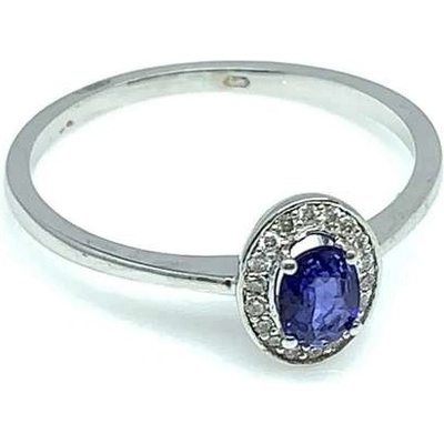 Diante Zlatý prsten s brilianty a safírem GU YY01659W