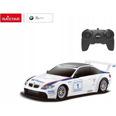 RASTAR RC Auto závodní BMW M3 na vysílačku na baterie bílé 1:24