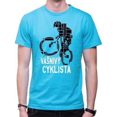 Fajntričko Cyklo Cyklo tričko Bike + vášnivý cyklista/vášnivá cyklistka tyrkysová modrá