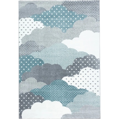 Ayyildiz Синьо-сив детски килим 140x200 cm Bambi - Ayyildiz Carpets (BAMBI1402000820BLUE)