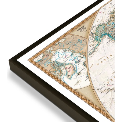 National Geographic Svět - nástěnná mapa Executive 116 x 77 cm Varianta: mapa v hliníkovém rámu, Provedení: černý rám