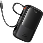 Baseus Външен батериен пакет Lightning, 2x Type-C, USB, 22.5W, 10000mAh + Type-C кабел - Baseus Qpow Pro+ (P10067101113113-00) - черен