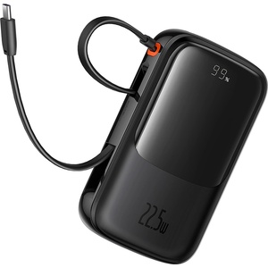 Baseus Външен батериен пакет Lightning, 2x Type-C, USB, 22.5W, 10000mAh + Type-C кабел - Baseus Qpow Pro+ (P10067101113113-00) - черен