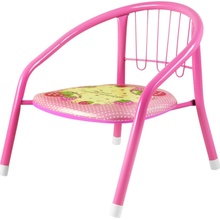 FunPlay Child-10-Pink Detská stolička s pískajúcim podsedákom, kovová, 36x36x36cm, ružová