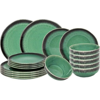 HIT Jedálenská sada tanierov Earth zelená 18 ks