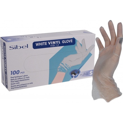 Sibel White Vinyl Gloves 100 ks – Zbozi.Blesk.cz