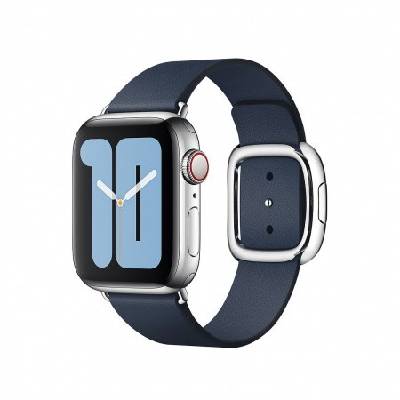 Modern Buckle Band Large - оригинална кожена каишка за Apple Watch 38мм, 40мм, 41мм (тъмносин)(разопакован продукт)