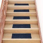 vidaXL Изтривалки за стълби, самозалепващи се, 15 бр. , 60x25 см, тъмносини, правоъгълни
