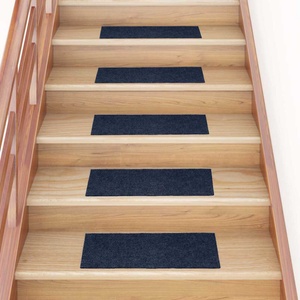 vidaXL Изтривалки за стълби, самозалепващи се, 15 бр. , 60x25 см, тъмносини, правоъгълни