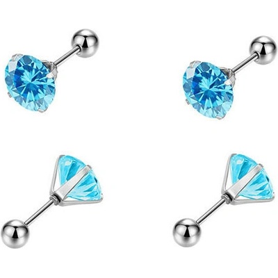 Steel Edge Náušnice z chirurgickej ocele kôstky WJHE1244-Aqua