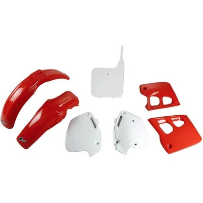 UFO kompletní sada plastů (FULL KIT) s kryty tlumičů HONDA CR 125 91-92, CR 250 90-91, barva 90 (červená/bílá) (HO097E999K)