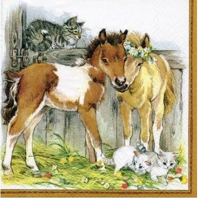 Ubrousek 33x33cm Hříbata – Zboží Dáma