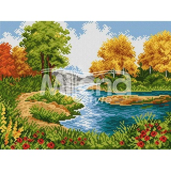 Image 1 of Milena Style Лятна река - Печатана Aida 14 ct с конци Ariadna