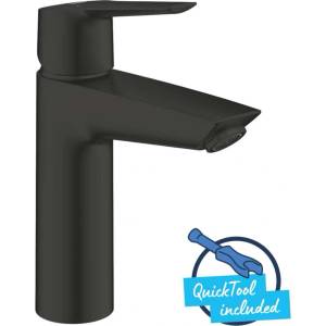 GROHE QuickFix Start - Смесител за умивалник с изпускателен клапан Push-Open, матово черно 242042432 (242042432)