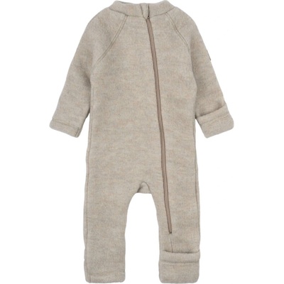 Merino overal na zips bez kapucne vyhrňovací béžový Melange Offwhite Mikk Line NOOS