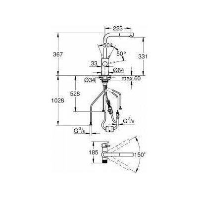 Grohe Blue pure minta bat. filter. wyci. wyl. l chr