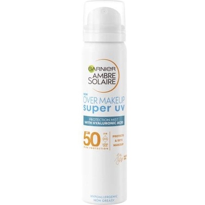 Garnier Ambre Solaire Super UV Over Makeup Protection Mist SPF50 слънцезащитна мъгла преди или след грим 75 ml унисекс