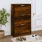 vidaXL Шкаф за обувки, опушен дъб, 63x24x103 см, инженерно дърво (342555)