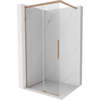 Mexen Rox душ панел Walk-in 110 x 200 см, прозрачен 8 мм, четкан мед - 8C2-110-003-65-00 (8C2-110-003-65-00)