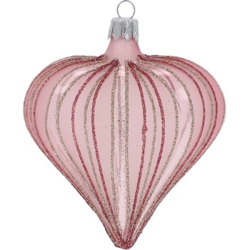 Ego Dekor Стъклени ръчно издухани Коледни украси в комплект 3 бр. 9 cm Heart - Ego Dekor (ZOZ-212023DB)