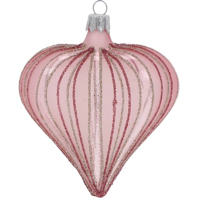 Ego Dekor Стъклени ръчно издухани Коледни украси в комплект 3 бр. 9 cm Heart - Ego Dekor (ZOZ-212023DB)