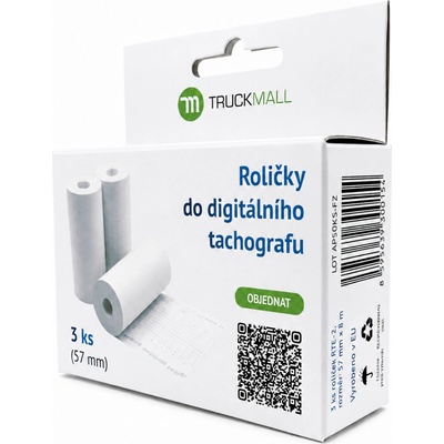 Roličky do digitálního tachografu TRUCKMALL Premium – 3 ks, 57 mm / 8 m, BPA-free – Hledejceny.cz
