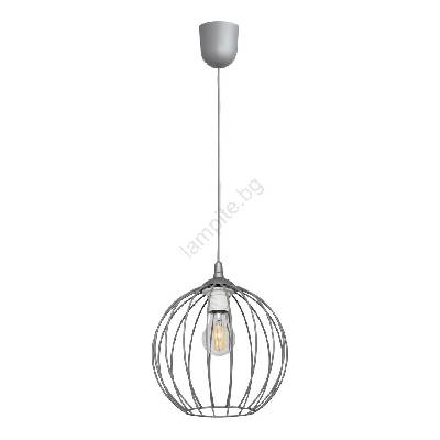 Висящ на въже полилей MERCURE 1xE27/15W/230V сива (HE1009)