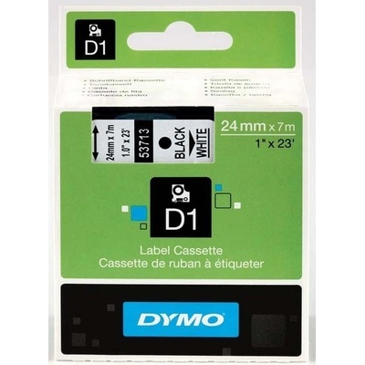 Dymo originál páska do tlačiarne štítkov, Dymo, 53713, S0720930, čierny tlač/biely podklad, 7m, 24mm, D1