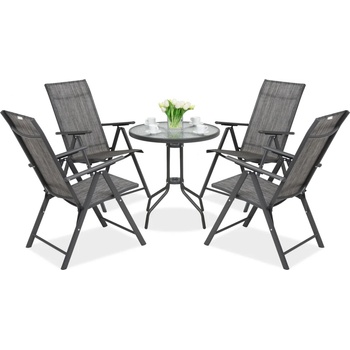 Garden Point Метална градинска мебел Modena/Rosario за 4 човека с масичка Garden Point антрацит (GAP502-4)