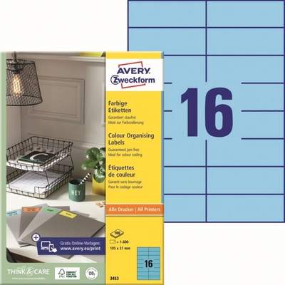 Avery Zweckform 100 listů, A4, modré 3453