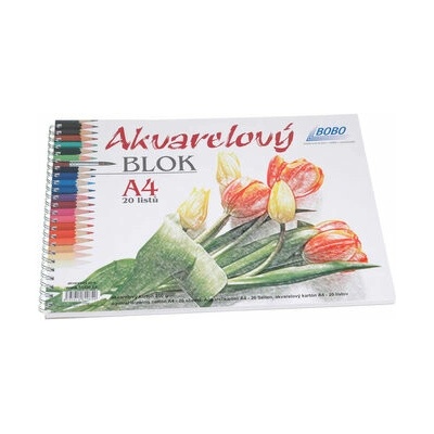 Akvarelový blok A4, čistý, 20 listov