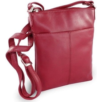 Arwel Vínová dámská kožená zipová crossbody kabelka Jenny