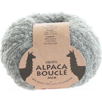 Příze DROPS Alpaca Bouclé mix 5110 - světle šedá